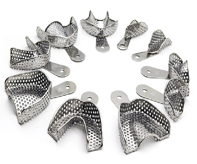 Stainless Steel Set of 6 Dental Sterilizable Impression Trays