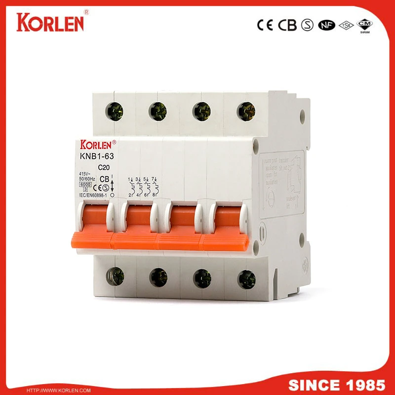 Miniature Circuit Breaker 4.5ka 63A CB Semko Knb1-63 3p