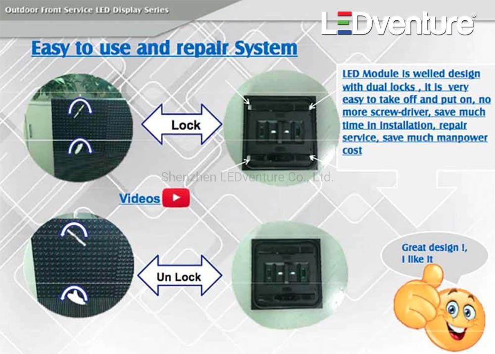 Shenzhen Outdoor P6.67 LED Digital Display Billboard Video Panel with Front Service