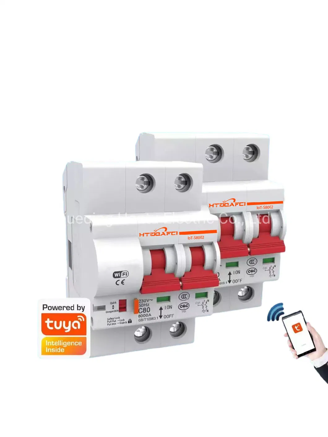 2023 New Design DIN Rail Smart 4G 2 Pole 16A Circuit Breaker (MCB) Remote Control in Smart House Use