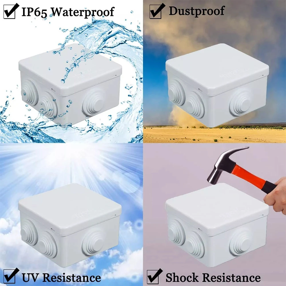 ABS Plastic Breaker Switch Junction Box Waterproof Dustproof Electrical Ear Type IP65 PVC Enclosure Box Outdoor Junction Box