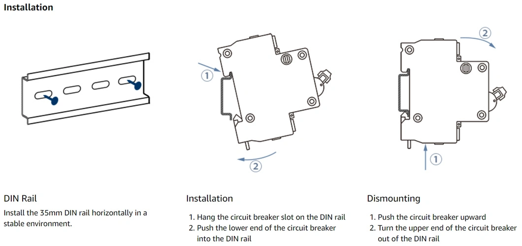 OEM Available 250VDC 1-63A 1 Pole 1p Single Phase Miniature Circuit Breaker MCB DC 40A