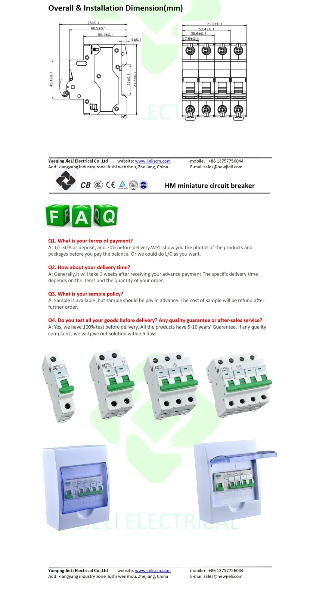 Jieli Scm New Design 6ka Mini Circuit Breaker