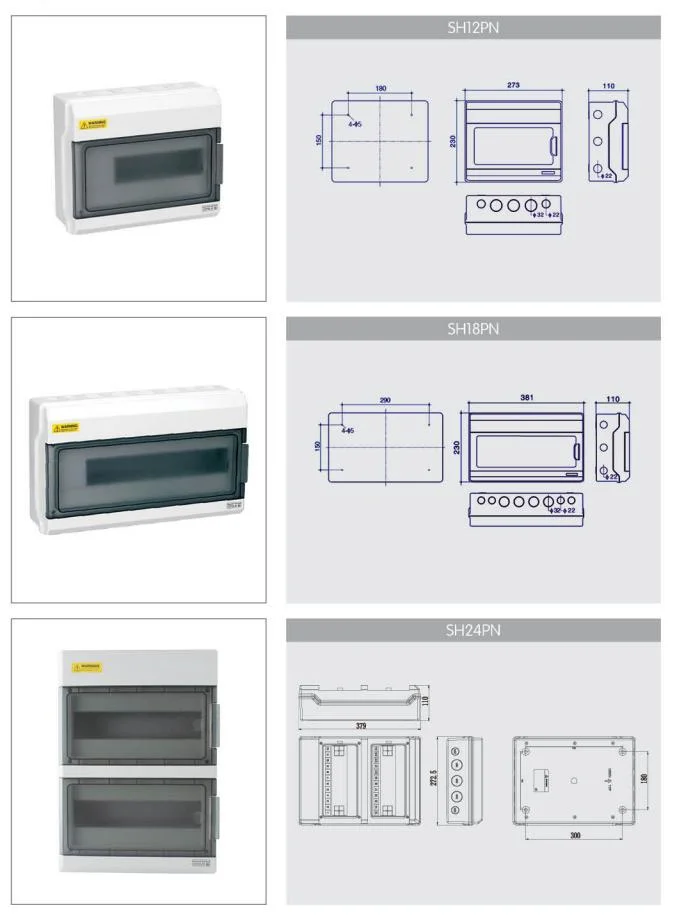 Ha-4 4 Ways Plastic PC+ABS Electrical Power MCB Circuit Breaker Distribution Box