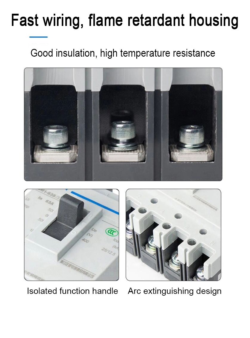 Nmi-125s/3300 Chint Electric Product 3p MCCB Circuit Breaker Switch 16A 20A 25A 32A 40A 50A 63A 80A 100A 125A