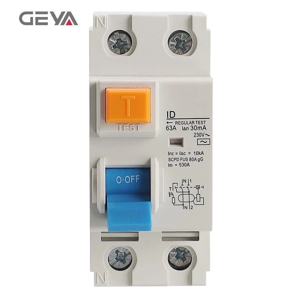 Geya Ild 4p Red Copper Electromagnetic RCD Electrical Switch 25A 40A 63A 100A ELCB Price Earth Leakage Circuit Breaker Magnetic