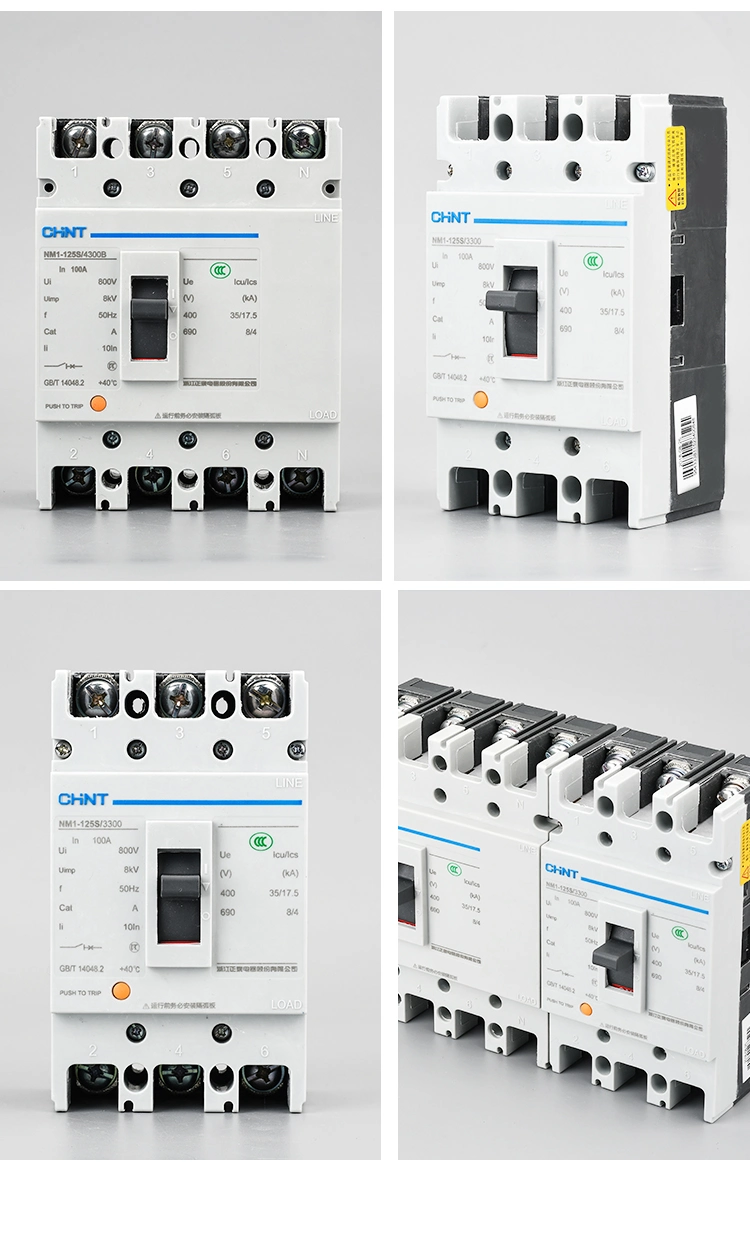 Nmi-125s/3300 Chint Electric Product 3p MCCB Circuit Breaker Switch 16A 20A 25A 32A 40A 50A 63A 80A 100A 125A