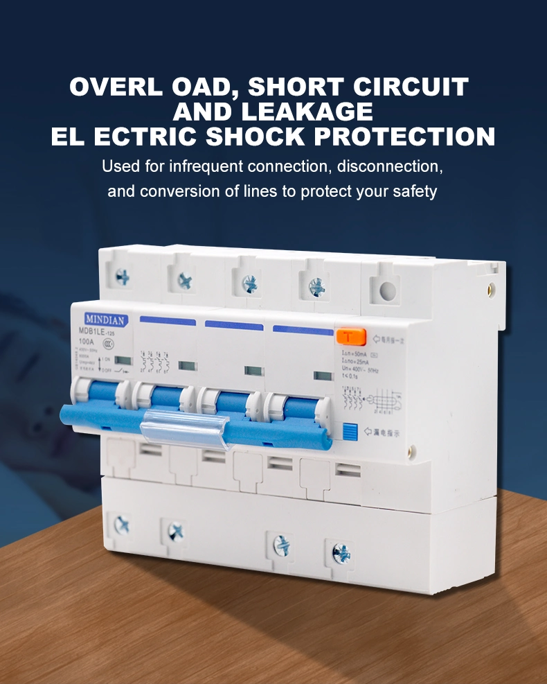 4 Poles RCBO 16A Tpn AC Type C Curve 4p RCBO Breaker 30mA Tripping Curve C RCBO Circuit Breaker UK Type B Elcd