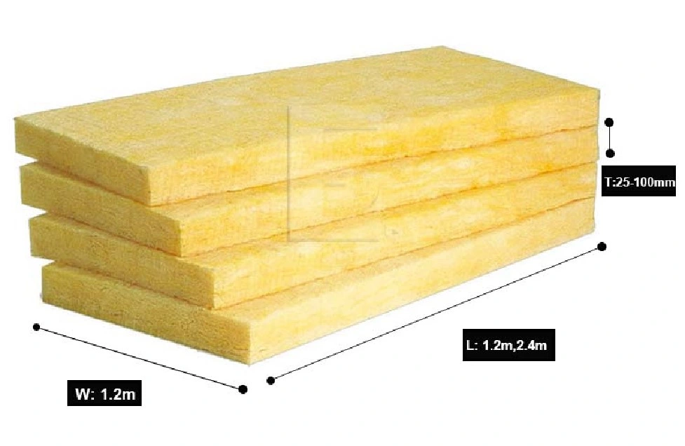 50kg M3 50mm Thick Fireproof Insulation Fiberglass Fiber Glass Wool Acoustic Panel