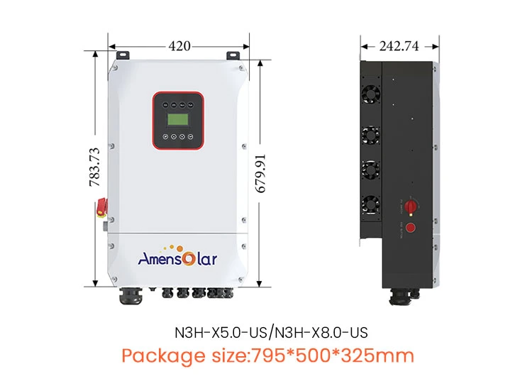 Amensolar New Arrival 8kw 110V 120V Split Phase 48V Battery Low Frequency Inverter