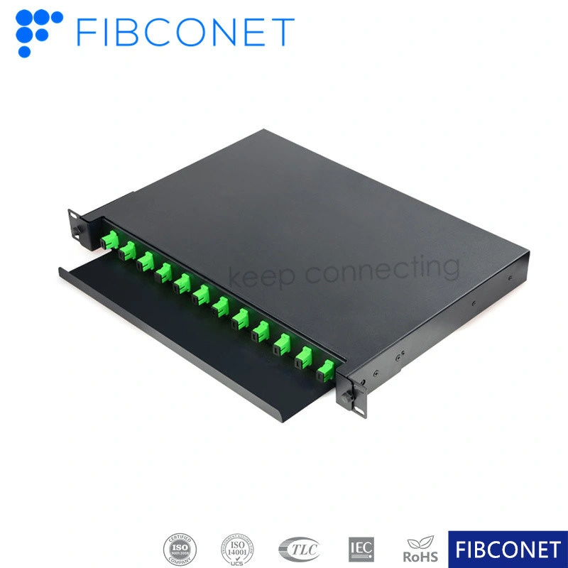 Sc APC Drawer Type Fiber Optic Frame Slidable Rack Mounted Splicing Fiber Optic Distribution Frame FTTH ODF Patch Panel