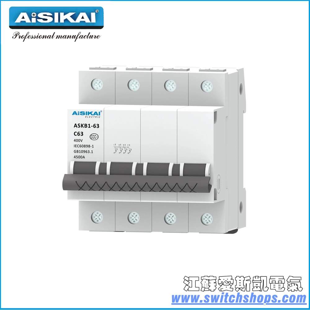 Mininature Circuit Breaker (MCB) with Electric Leakage (4P) Askb1l-63