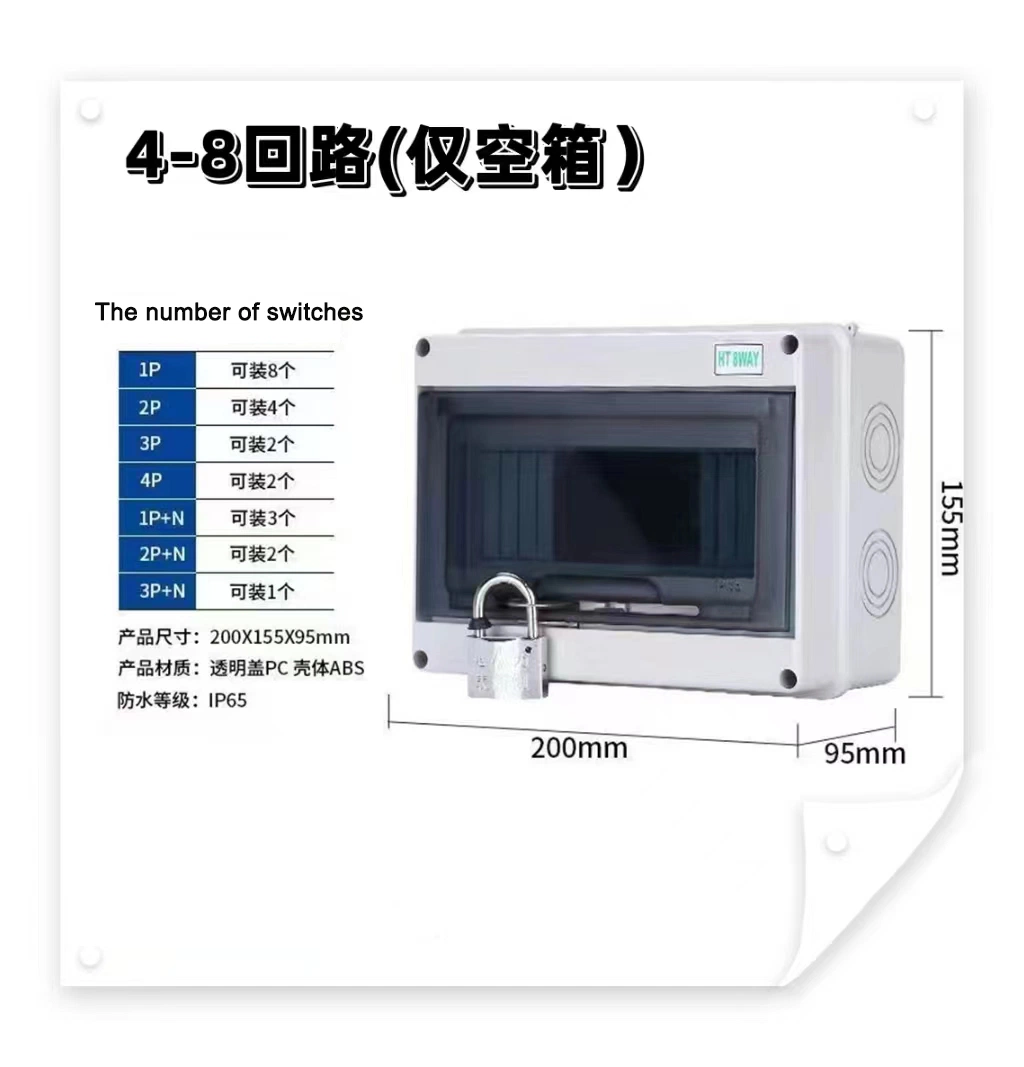 Ht Series 15/18/24 Way Plastic Electrical Distribution Box Waterproof Electrical MCB Boxes IP65