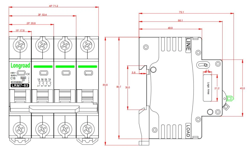 1p Wenzhou OEM DC MCB Motor Marine Electrical AC DC MCB RCD Types 3c CE Miniature Circuit Breakers