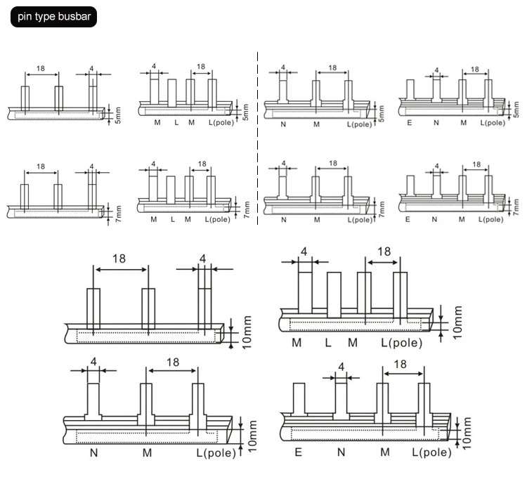 Pin Type Busar Copper Busbar Breaker Busbars