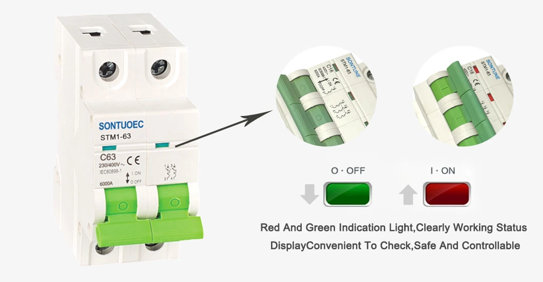 Stm1-63 MCB Circuit Breaker GFCI Circuit Breaker Vs Distribution Box