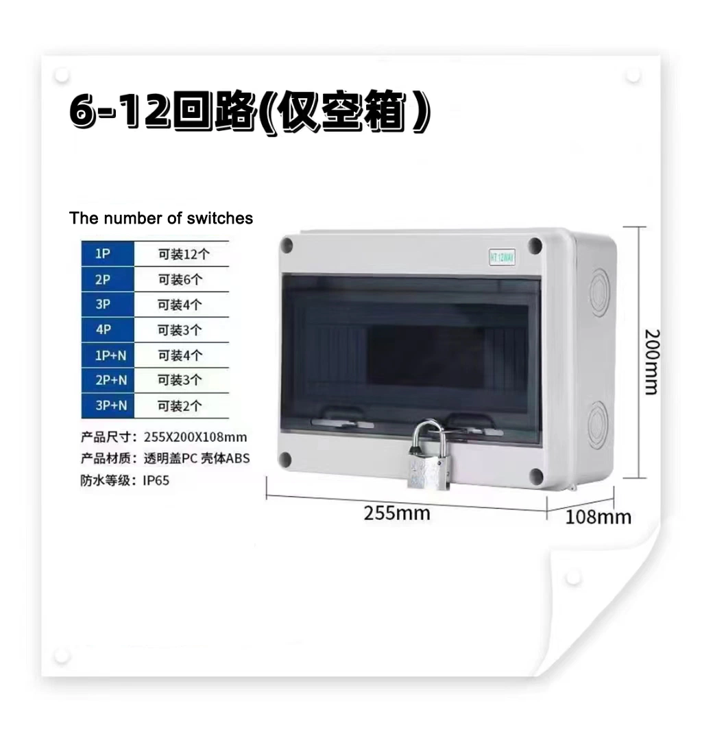 Ht Series 15/18/24 Way Plastic Electrical Distribution Box Waterproof Electrical MCB Boxes IP65