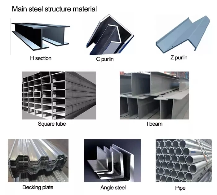 Prefab Modular Factory Rent Steel Structure Metal Frame Construction Building Warehouse