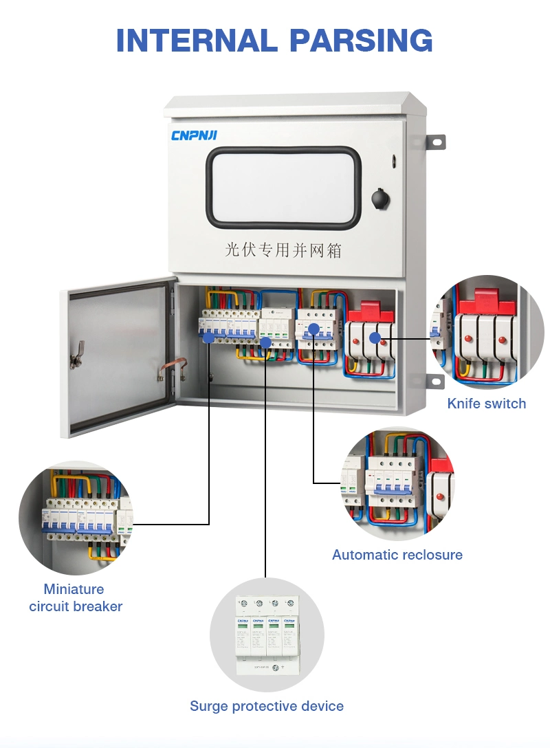 High Voltage Grid Connection Box 1500V 3-Phase Electrical Distribution Box Solar Array DC Combiner Box