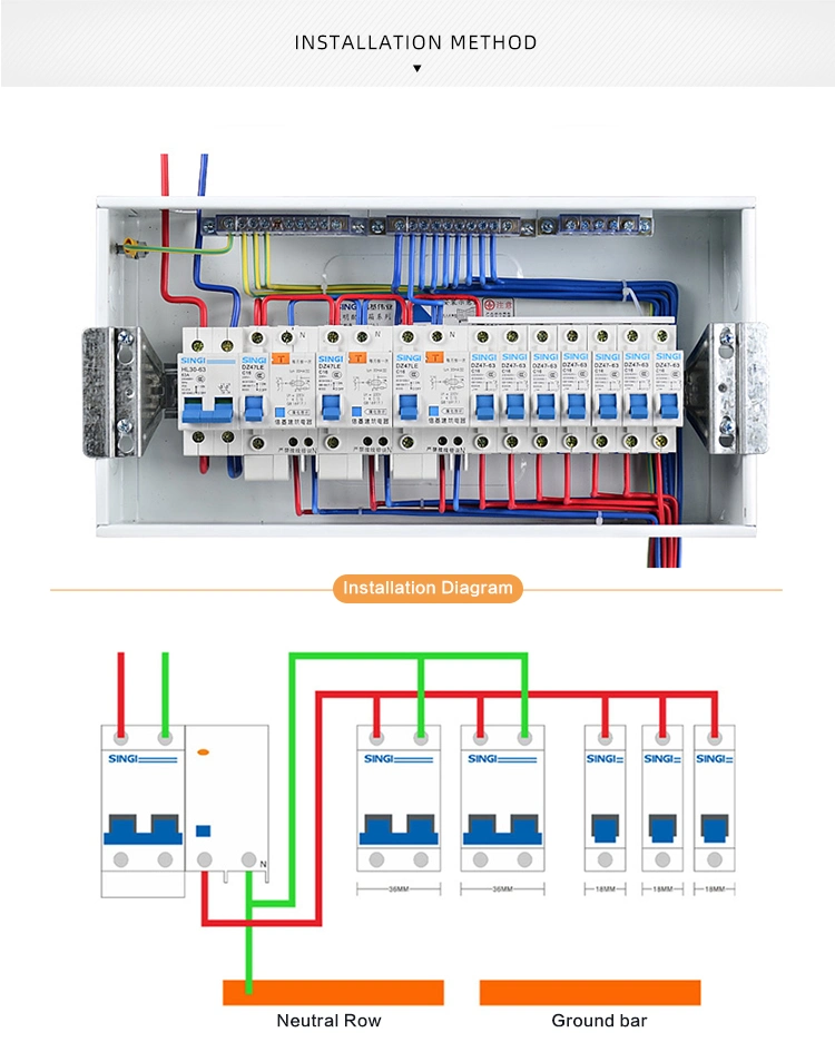 Dz47-63 Miniature Circuit Breaker MCB C45 Switch 6ka CE CB Test Approved