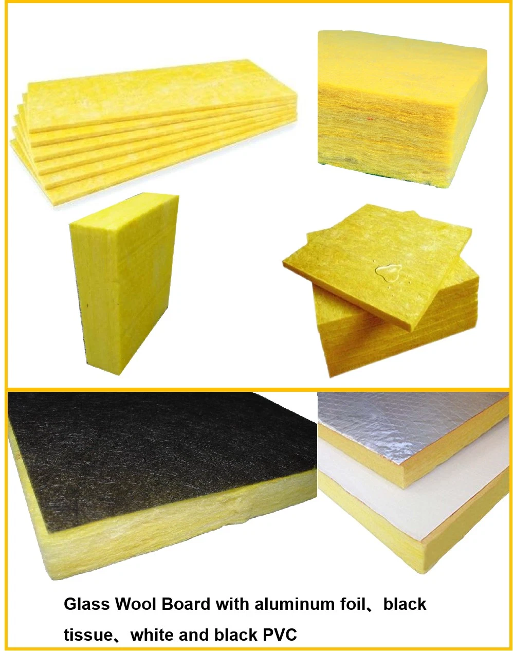 48kg M3 Density Thermal Insulation Glass Wool Fiberglass Rigid Board