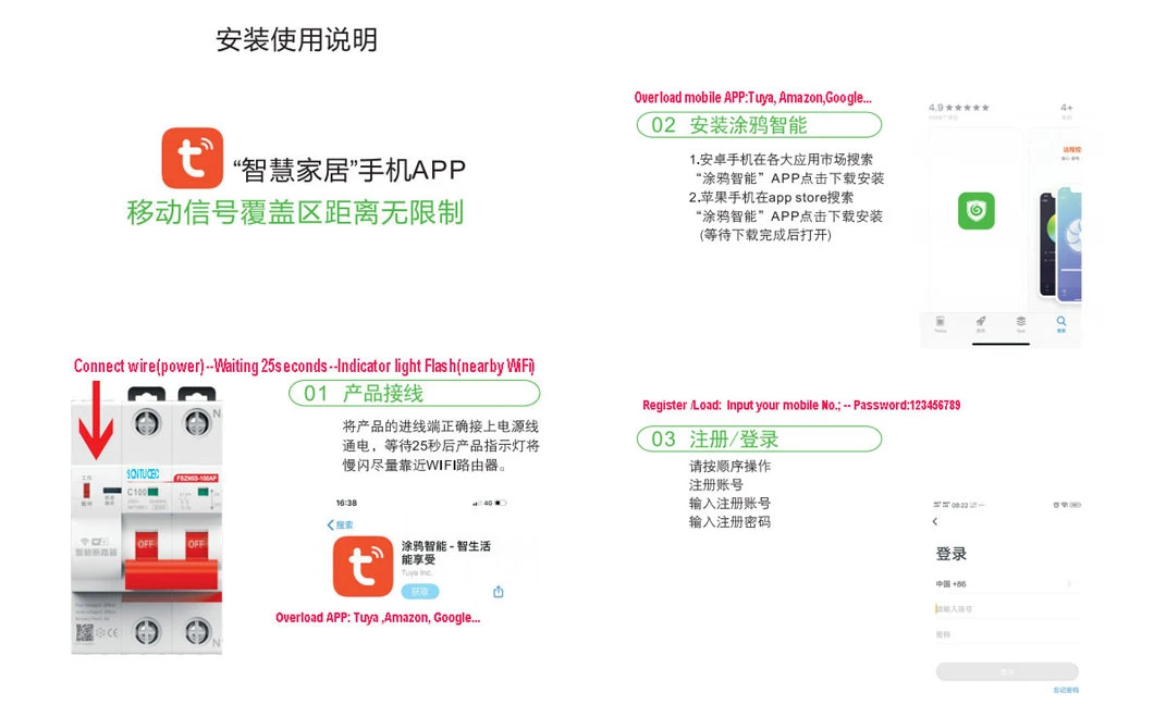 Internet of Things Circuit Breaker Multi Function MCB RCBO