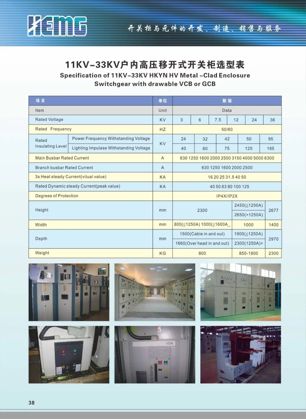 6kv/12kv/15kv/24kv/38kv, 50Hz/60Hz, Indoor 50Hz/60Hz PCM Protection and Control Vacuum/Sf6 Gas /Switchgear Panel