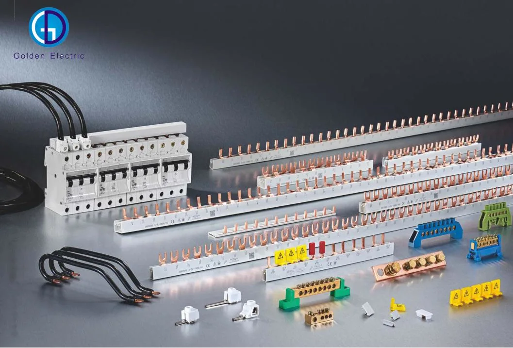 1/2/3/4 Pole Pin &amp; Fork Type CE Certified OEM ODM Electrical Copper Busbar for Mcbs