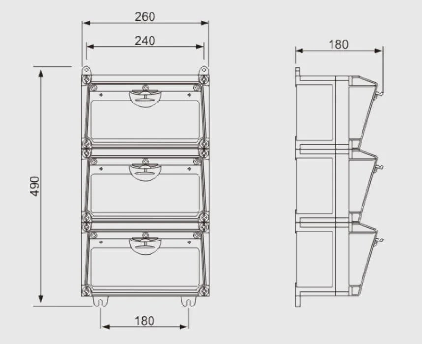 IP65 Waterproof 12way 24way MCB Plastic Distribution Box Industrial Electrical Power Distribution Board Box