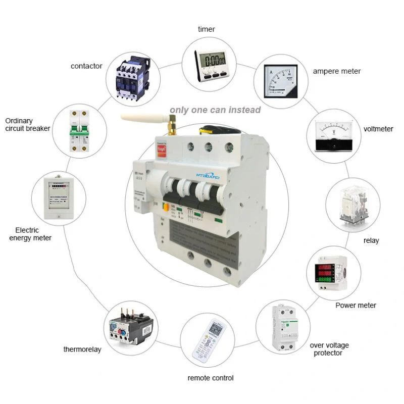 Google 3p4p Tuya WiFi Smart Circuit Breaker Energy Monitoring and Meter Home Function for Alexa Mini OEM Electric Breaker Rsl485