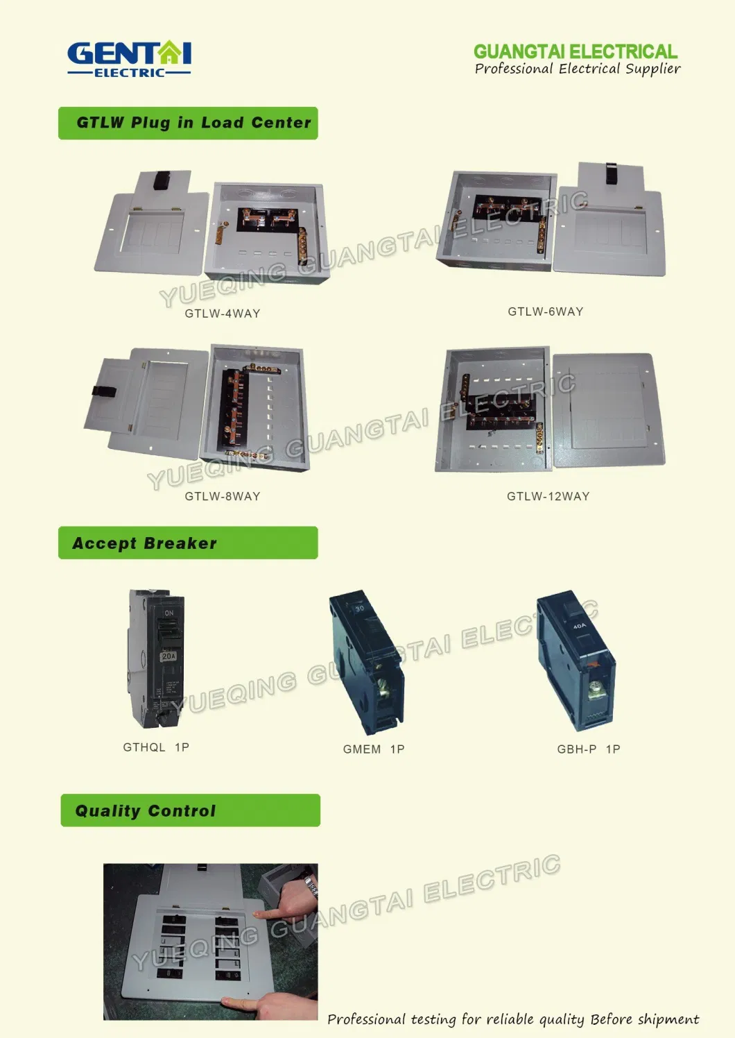 Good Quality Tls-8way Economy Ge Type Plug in Panel Box