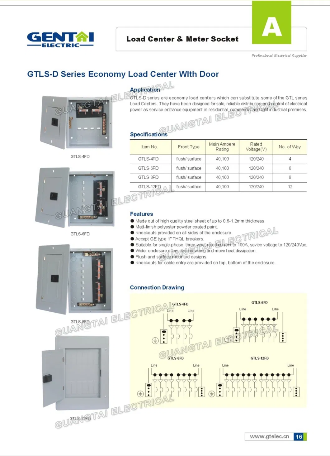 Good Quality Tls-8way Economy Ge Type Plug in Panel Box