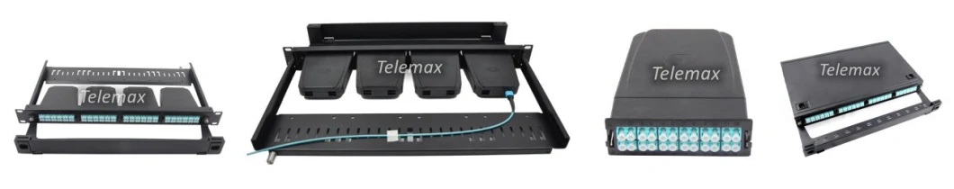 1u Sliding Type MPO Optic Distribution Panel with Front Cable Tray, Black