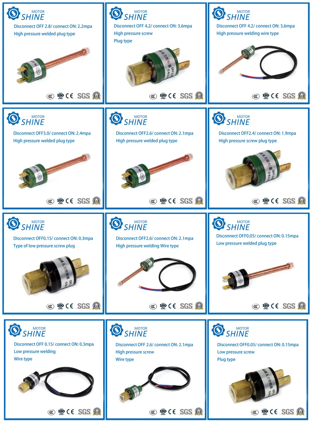 Automatic Reset Pressure Switch for Mini Air Compressor and Water/Heat Pump