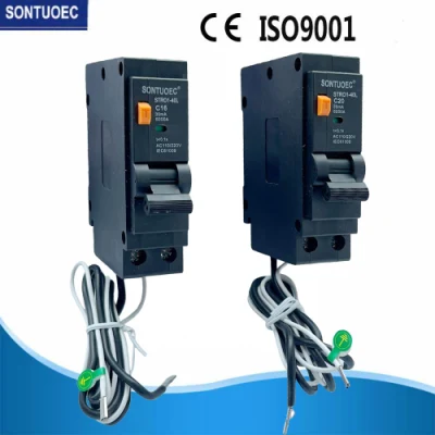  Черный цвет 110/220 в Тип подключения 1p+N 6ka RCBO Цепь Выключатель 40A/30mA