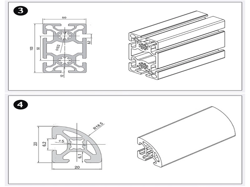 Anodizing Square Aluminum Hollow Profile Rail Accessory Industrial Curtain Wall Aluminum Profile