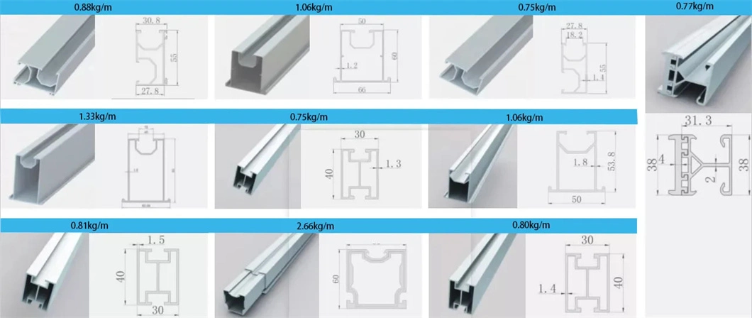 Factory Manufacturer 6005 T3 Aluminum Frame Solar Power Panel System Mounting Rails