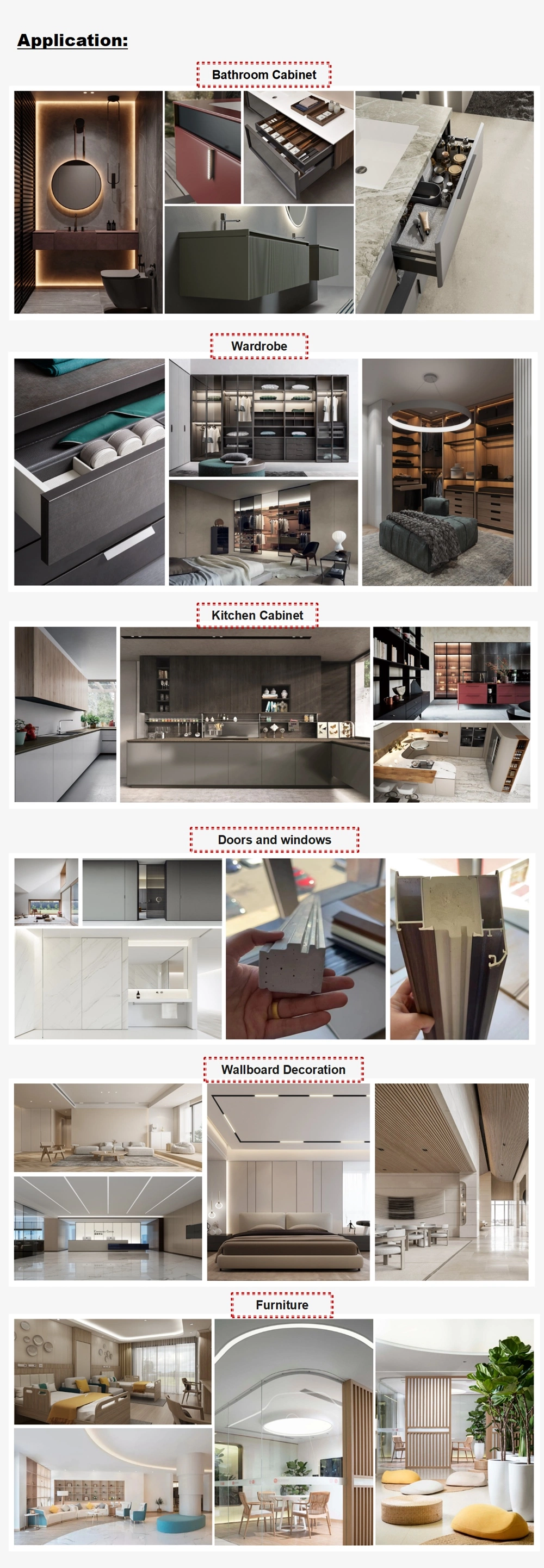 Strong Nail-Holding Power (1150N) Fireproof Diatom PVC Board for Furniture