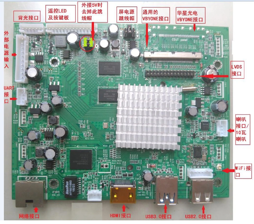 4K Output Ethernet Digital Signage LCD PCB Board