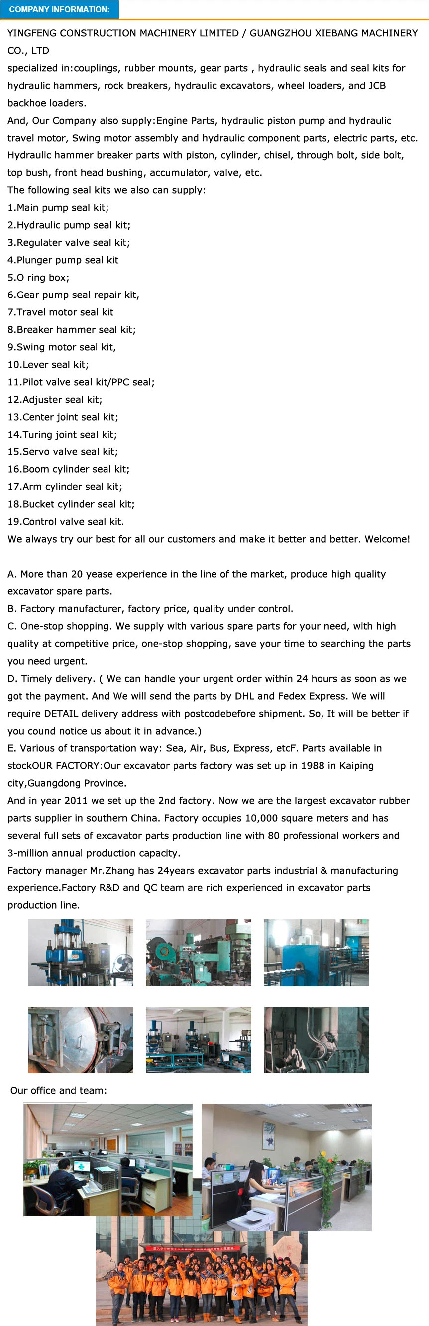 Mkb2000 Mkb2000n Hydraulic Breaker Seal Kit for Konan Mkb2000n Hydraulic Hammer Seal Kit Mkb-2000n Breaker Seal Kit