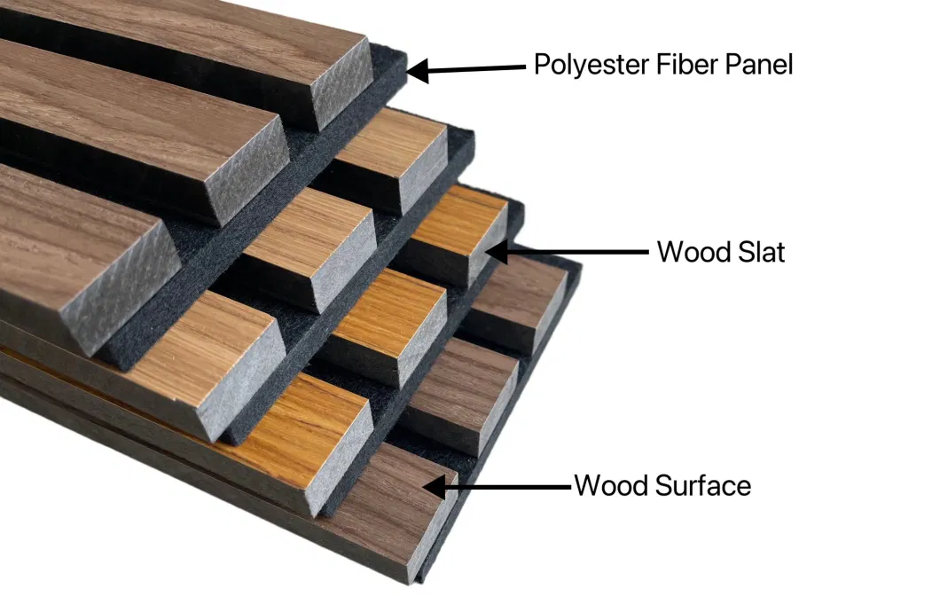 Euroyal Wood Veneer Slat 3D Acoustic Board Panel with Good Service