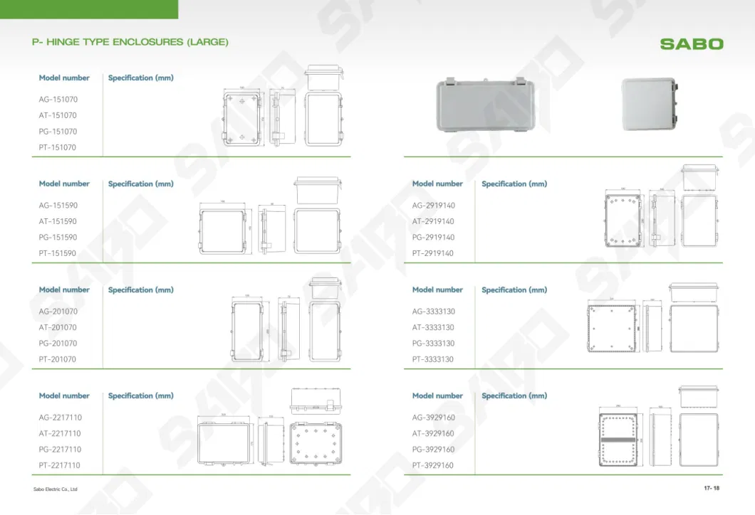 Sabo Outdoor Distribution Box ABS IP65 Plastic Power Junction Box Stainless Steel Buckle for MCB Mini Circuit Breaker