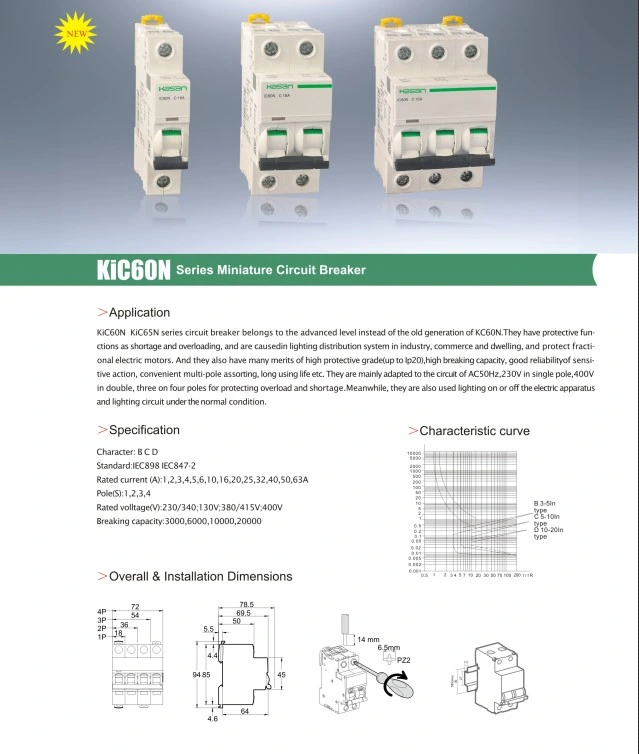 Newest Miniature Circuit Breaker MCB (IC60n 3 Pole)