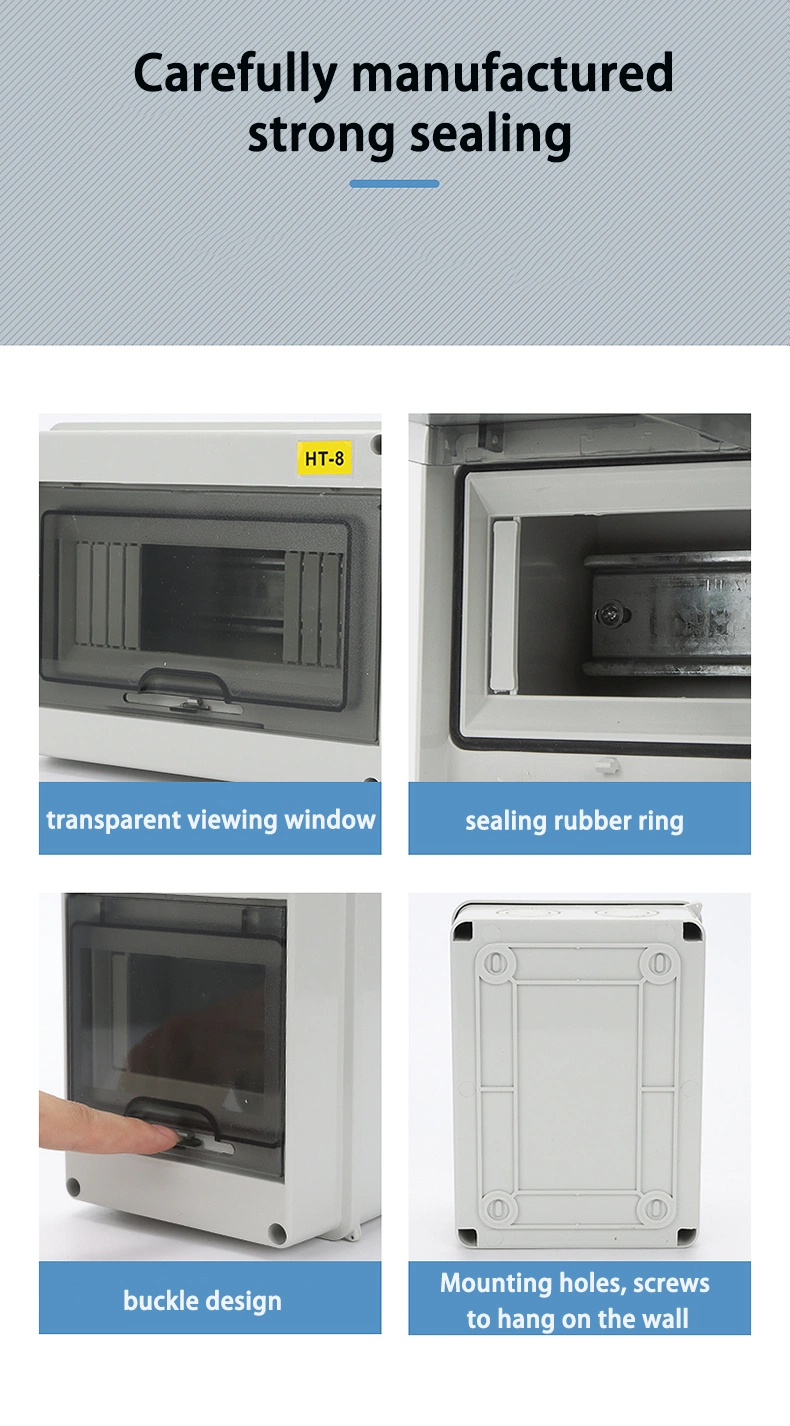 Ht Series 8 Way PVC MCB Box with Cover Weatherproof IP65 Rated Heavy Quality Junction Box