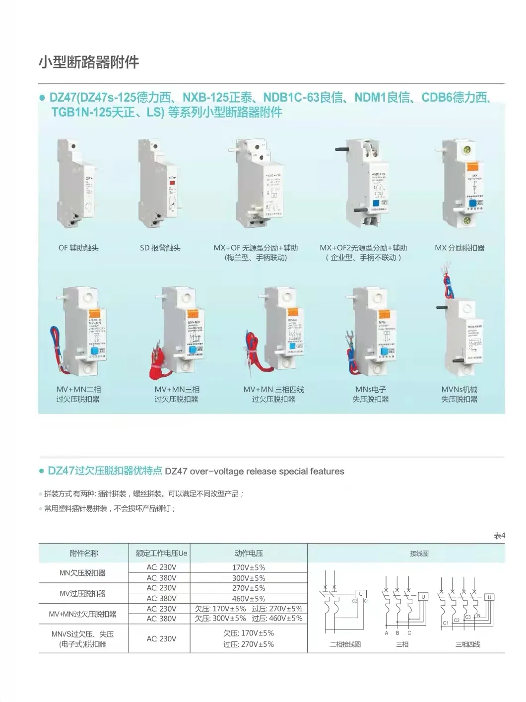 MCB 4p 63A 6ka Electrical Miniature Circuit Breaker D Curve