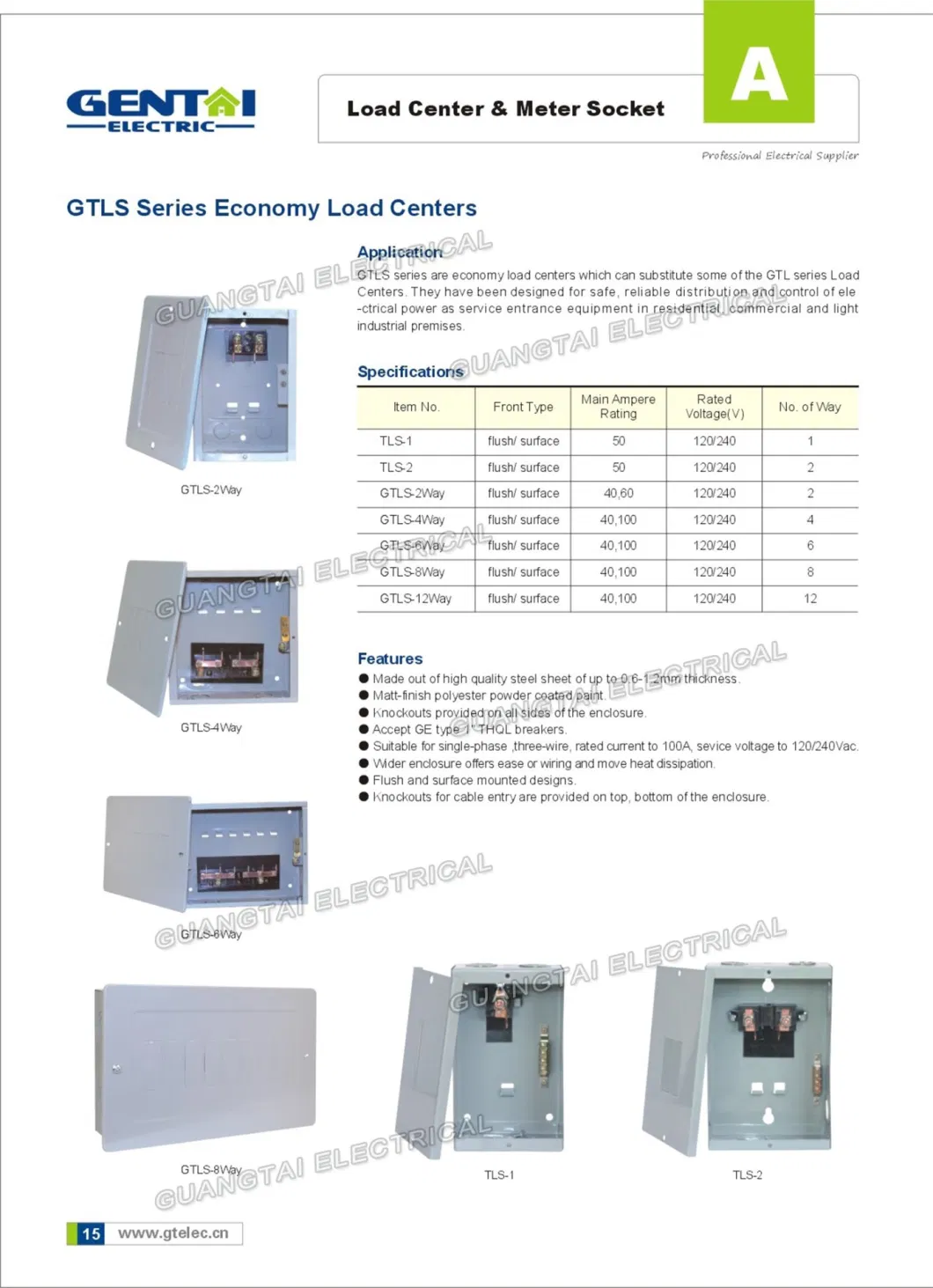 Good Quality Tls-8way Economy Ge Type Plug in Panel Box