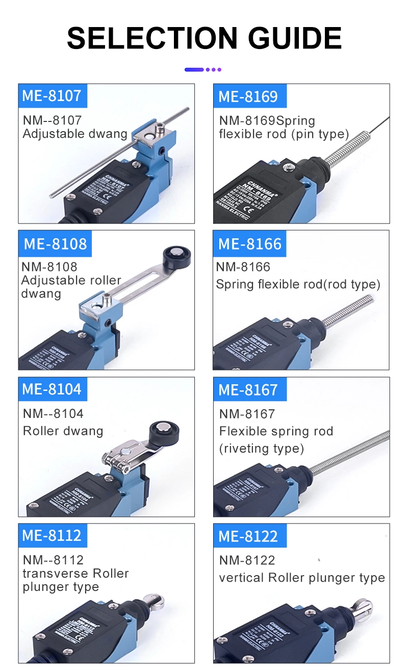 Rotary Adjustable Roller Mini Limit Switches Tz-8108 AC250V 5A 1no1nc