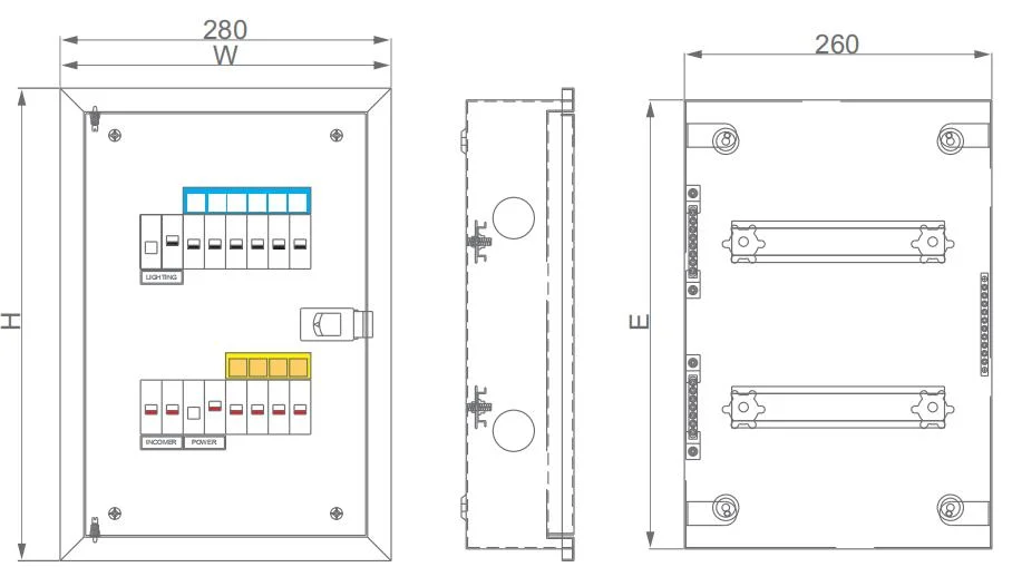 Hot Sale Surface Model MCB Panel Box Distribution Board