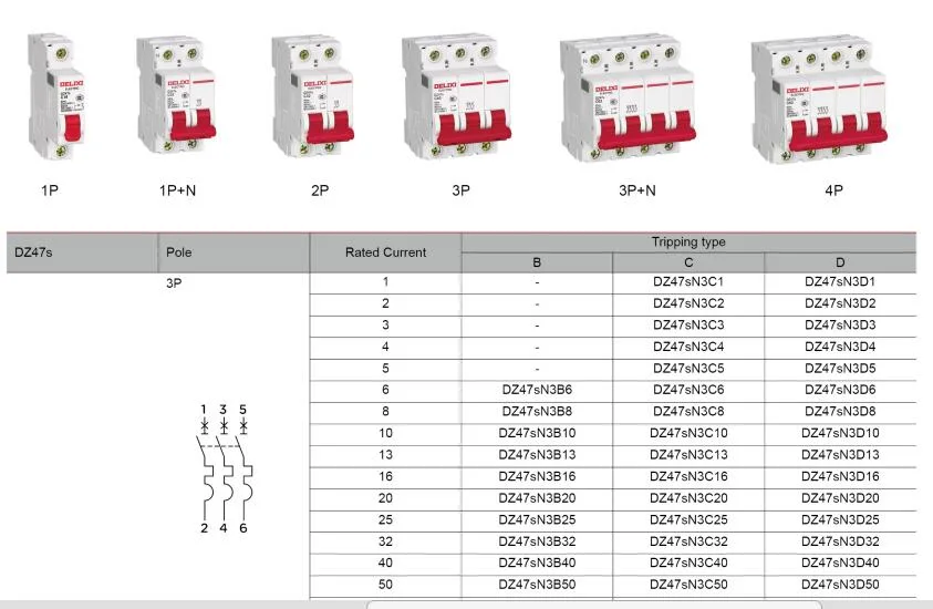 Mini Circuit Breaker 4p 30A 36 AMP MCB Change Over Switch Hdbe-40