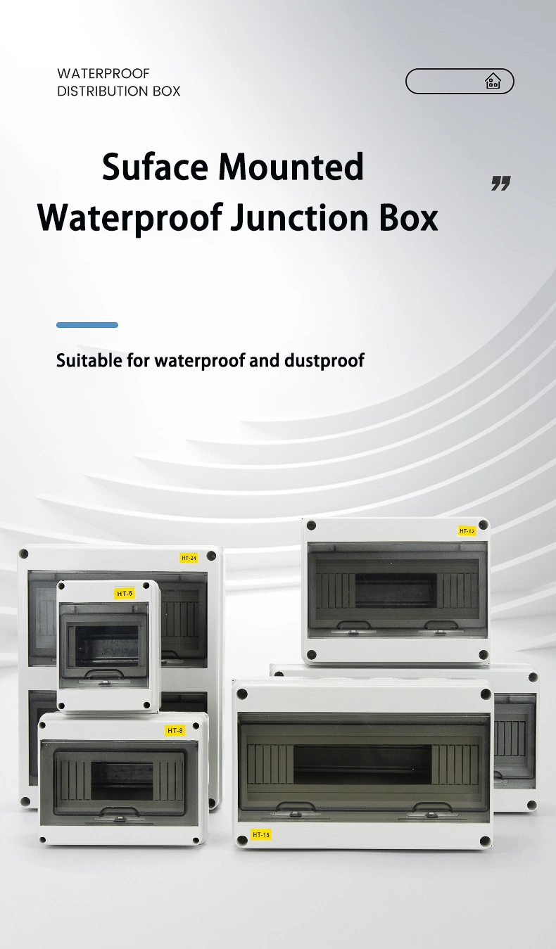 Ht Series 8 Way PVC MCB Box with Cover Weatherproof IP65 Rated Heavy Quality Junction Box